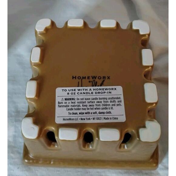 HomeWorx by Harry Slatkin Ceramic Pumpkin Basket Candle Holder - Two Candles NWT - Picture 6 of 8